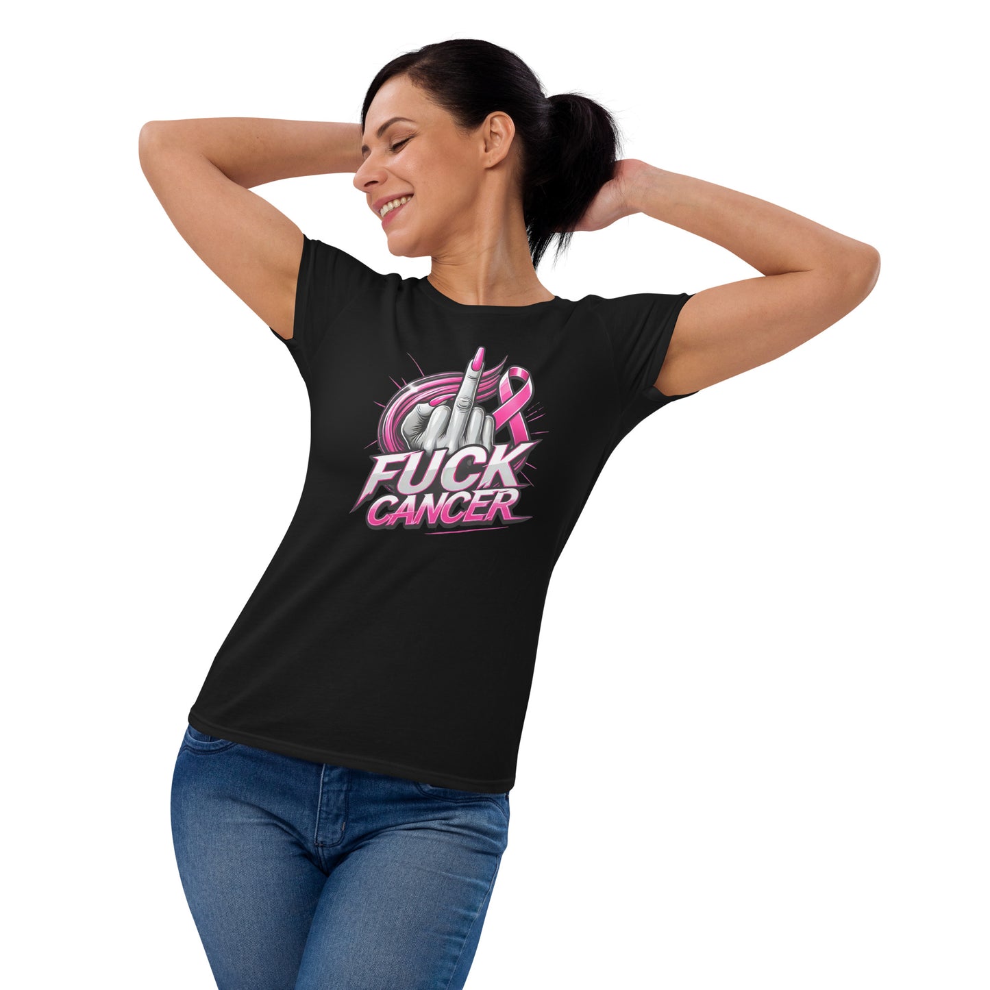 F Cancer Women's Middle Finger