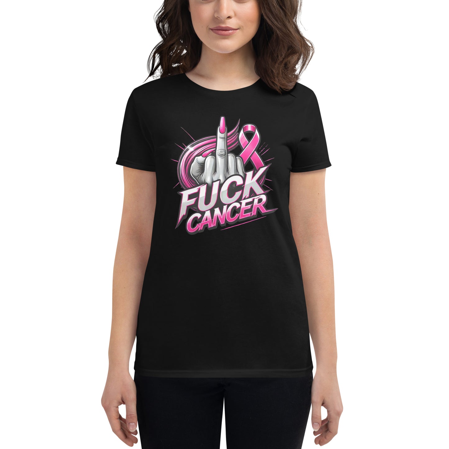 F Cancer Women's Middle Finger