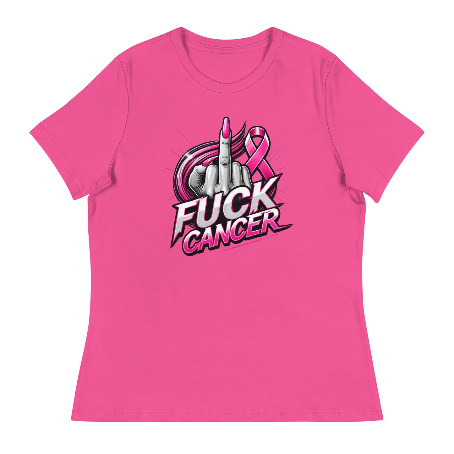 F Cancer Women's Middle Finger